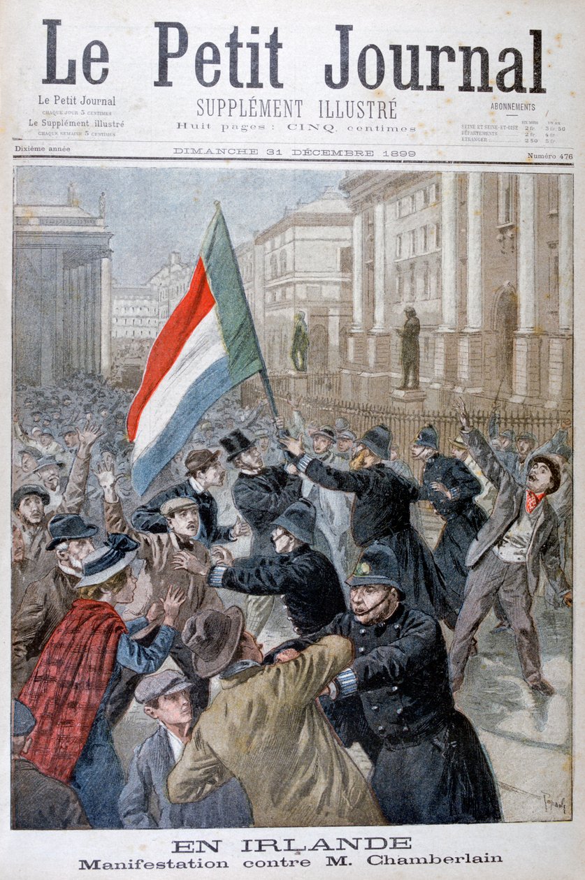Manifestação contra Joseph Chamberlain, Irlanda, 1899 de Oswaldo Tofani