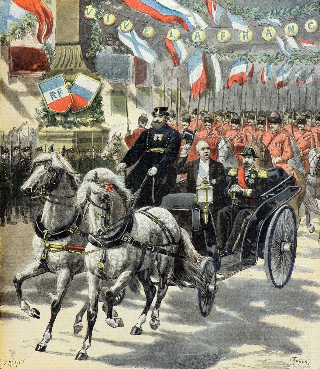 Visita oficial de Félix Faure a São Petersburgo para celebrar a aliança franco-russa de Oswaldo Tofani