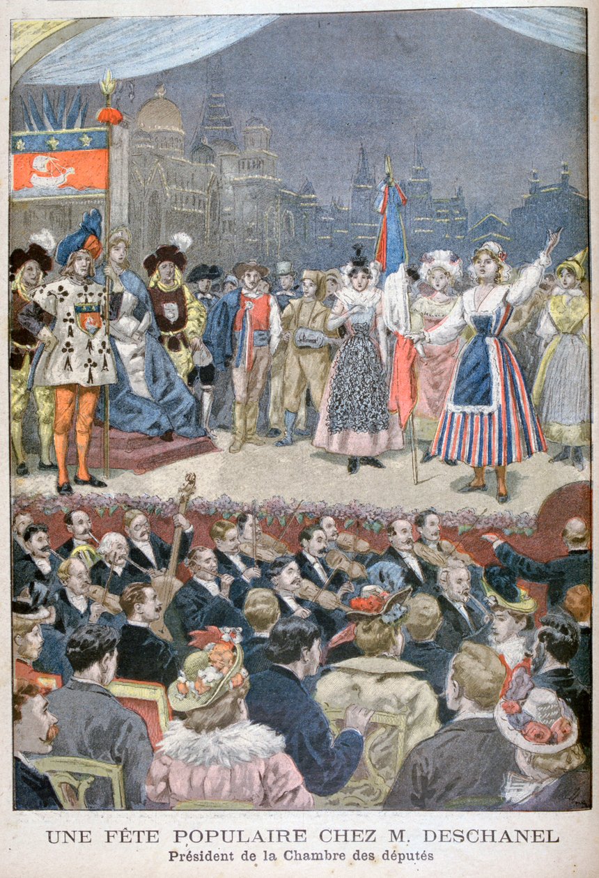 Festa popular com Paul Deschanel, Presidente da França, 1900. de Oswaldo Tofani