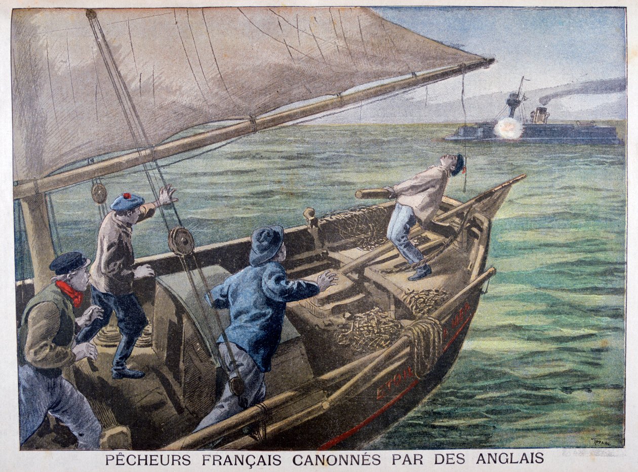 Pescadores franceses atacados pelos britânicos, 1899 de Oswaldo Tofani