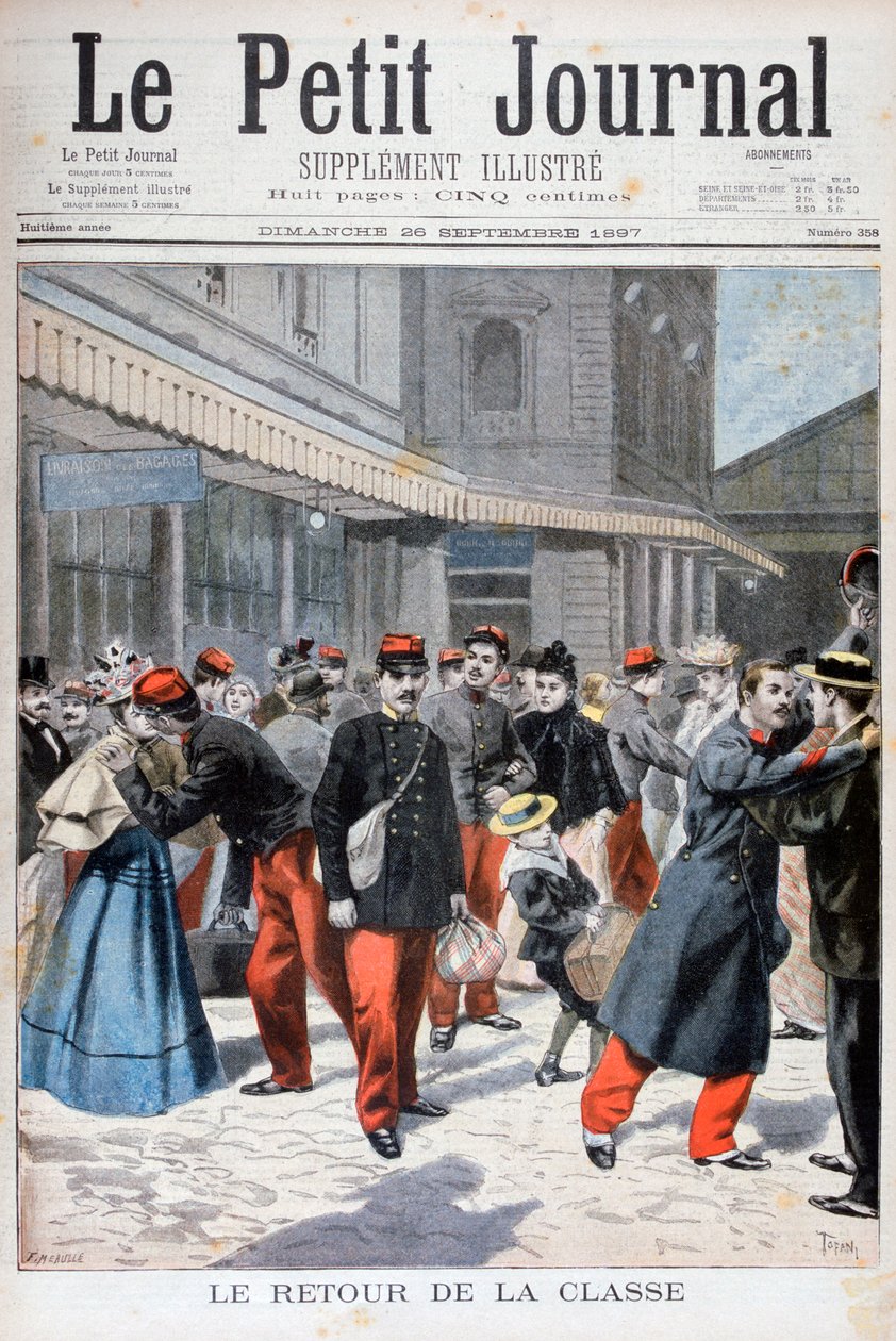 Soldados franceses voltando para casa, França, 1897 de Oswaldo Tofani