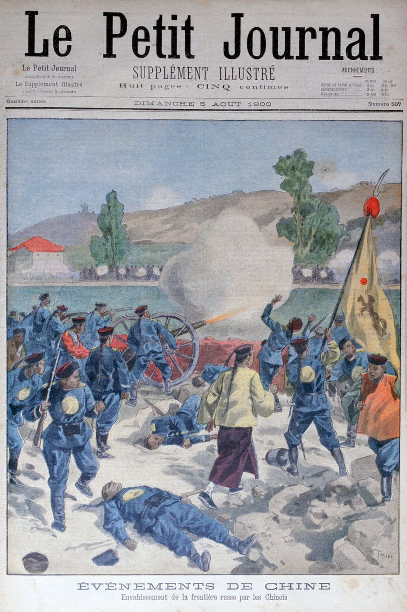 Invasão da fronteira russa pelos chineses, 1900 de Oswaldo Tofani