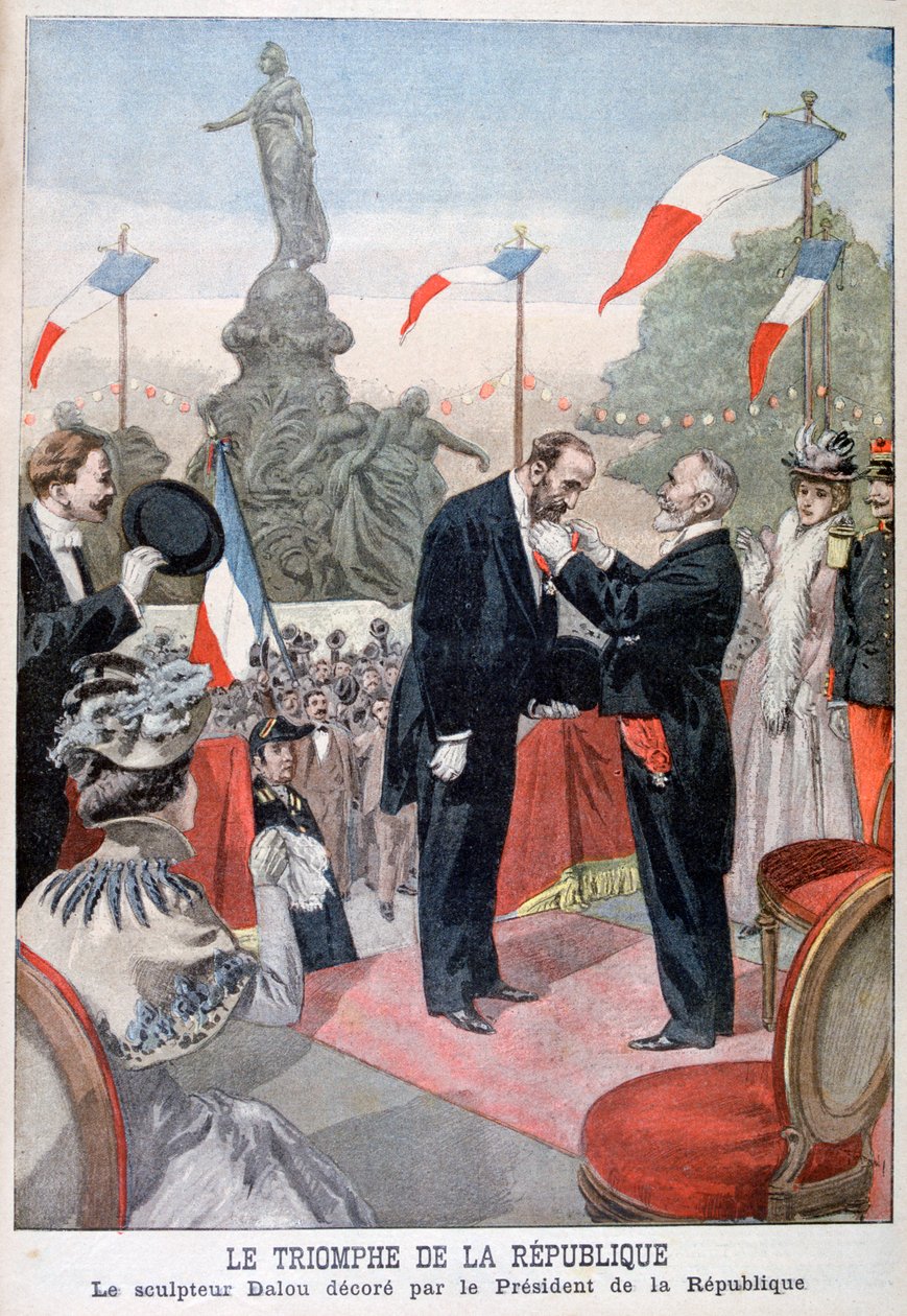 Jules Dalou sendo premiado com a medalha da Legião de Honra por Emile Loubet, 1899 de Oswaldo Tofani