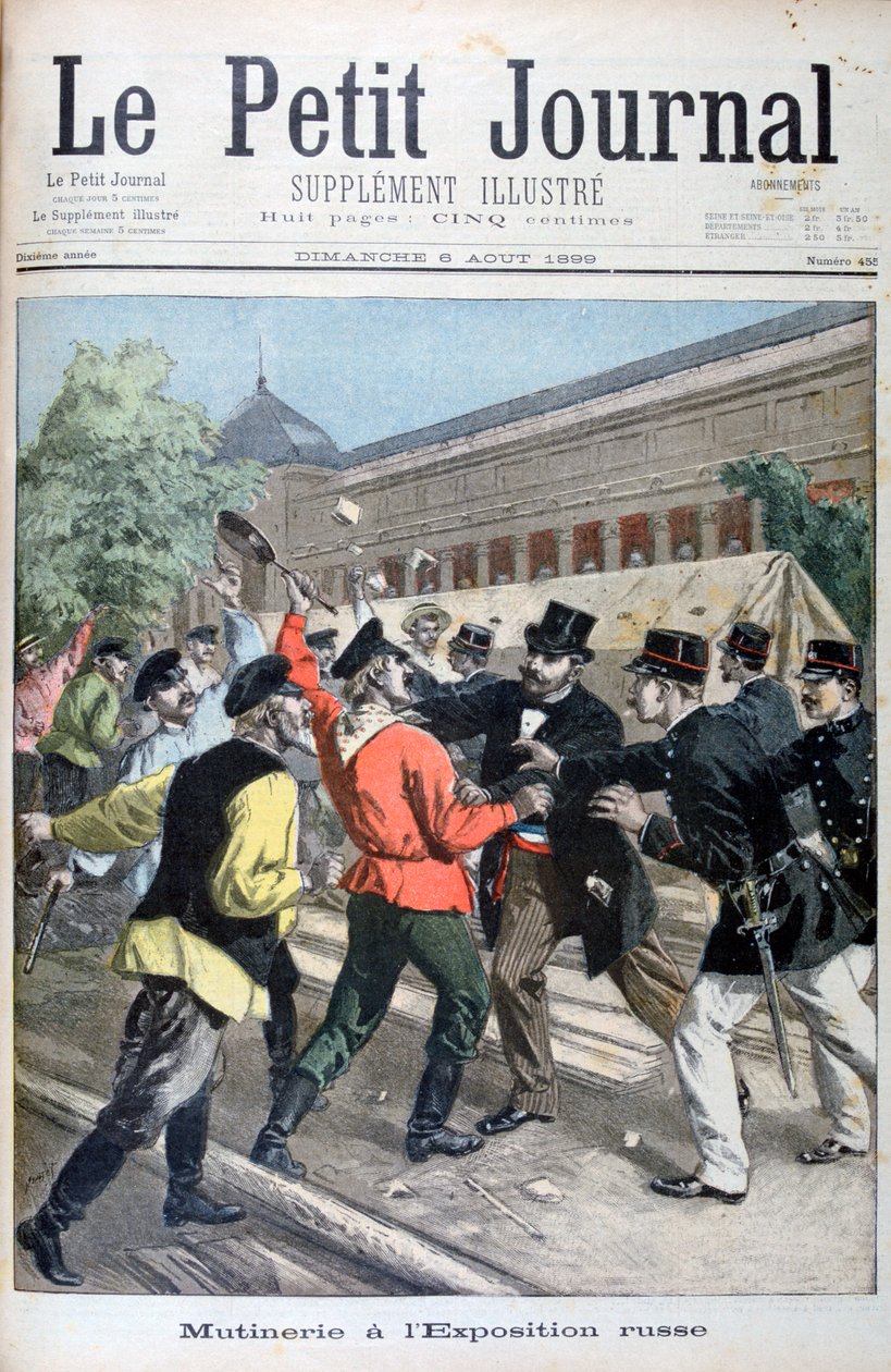 Motim no pavilhão russo para a Exposição Universal, 1900, 1899 de Oswaldo Tofani