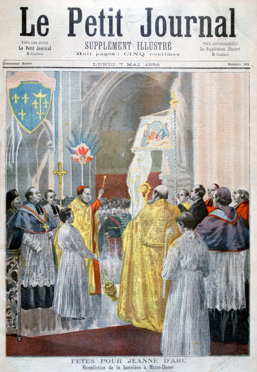 Serviço comemorativo de Joana d&39;Arc, Notre Dame, Paris, 1894 de Oswaldo Tofani
