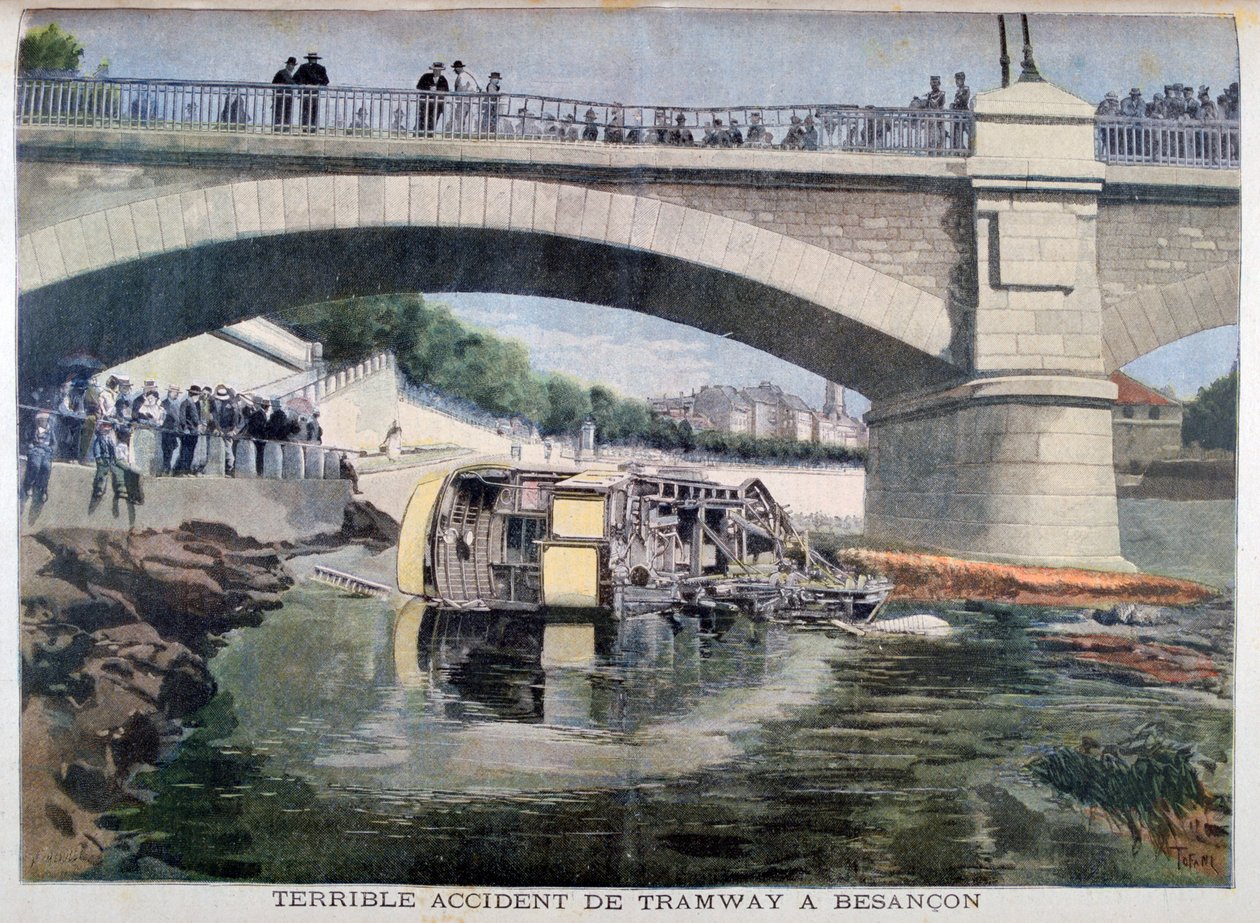 Terrível acidente de bonde, Besançon, França, 1899 de Oswaldo Tofani