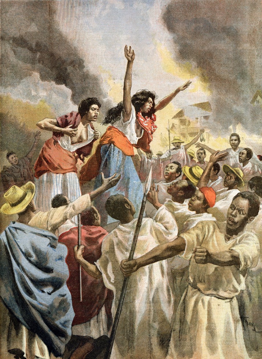 As Princesas Reais Pregam a Guerra Santa em Madagascar, de &39;Le Petit Journal&39;, 9 de dezembro de 1894 de Oswaldo Tofani