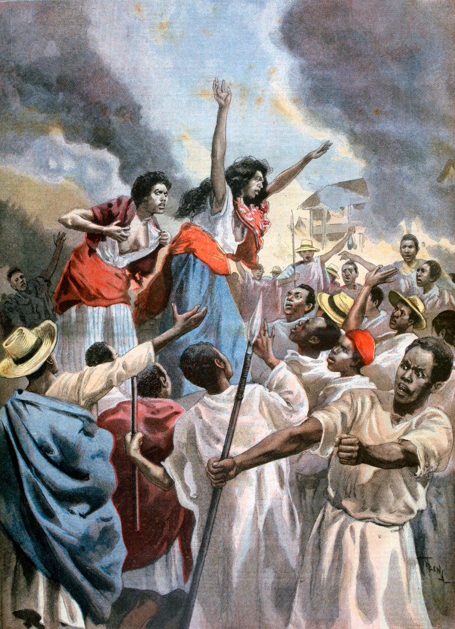 As princesas reais que pregam a guerra santa em Madagascar, 1894 de Oswaldo Tofani