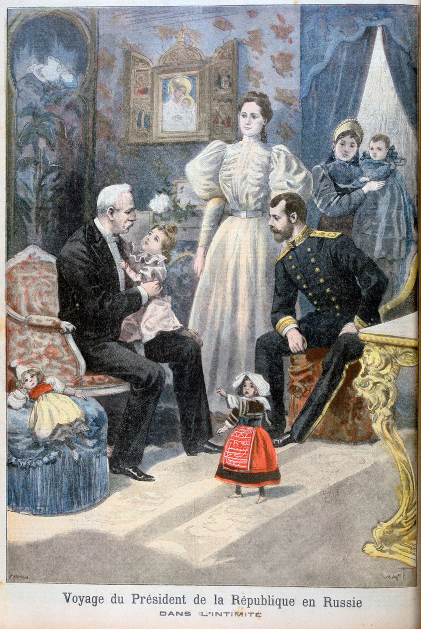 Czar Nicolau II da Rússia e Felix Faure, Presidente da República Francesa, 1897 de Oswaldo Tofani