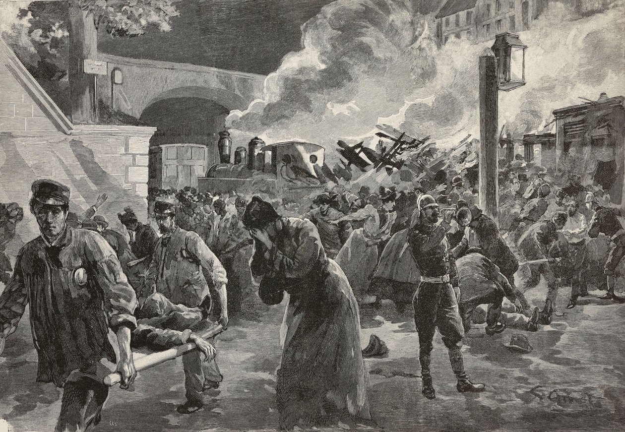 Vítimas e socorristas no local do acidente ferroviário de Saint-Mande, 26 de julho de Oswaldo Tofani