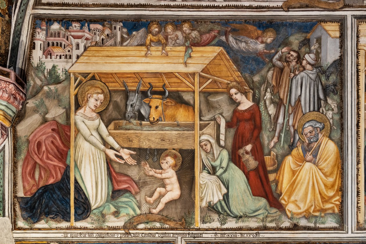 Detalhe de uma parede: Natividade de Ottaviano Nelli