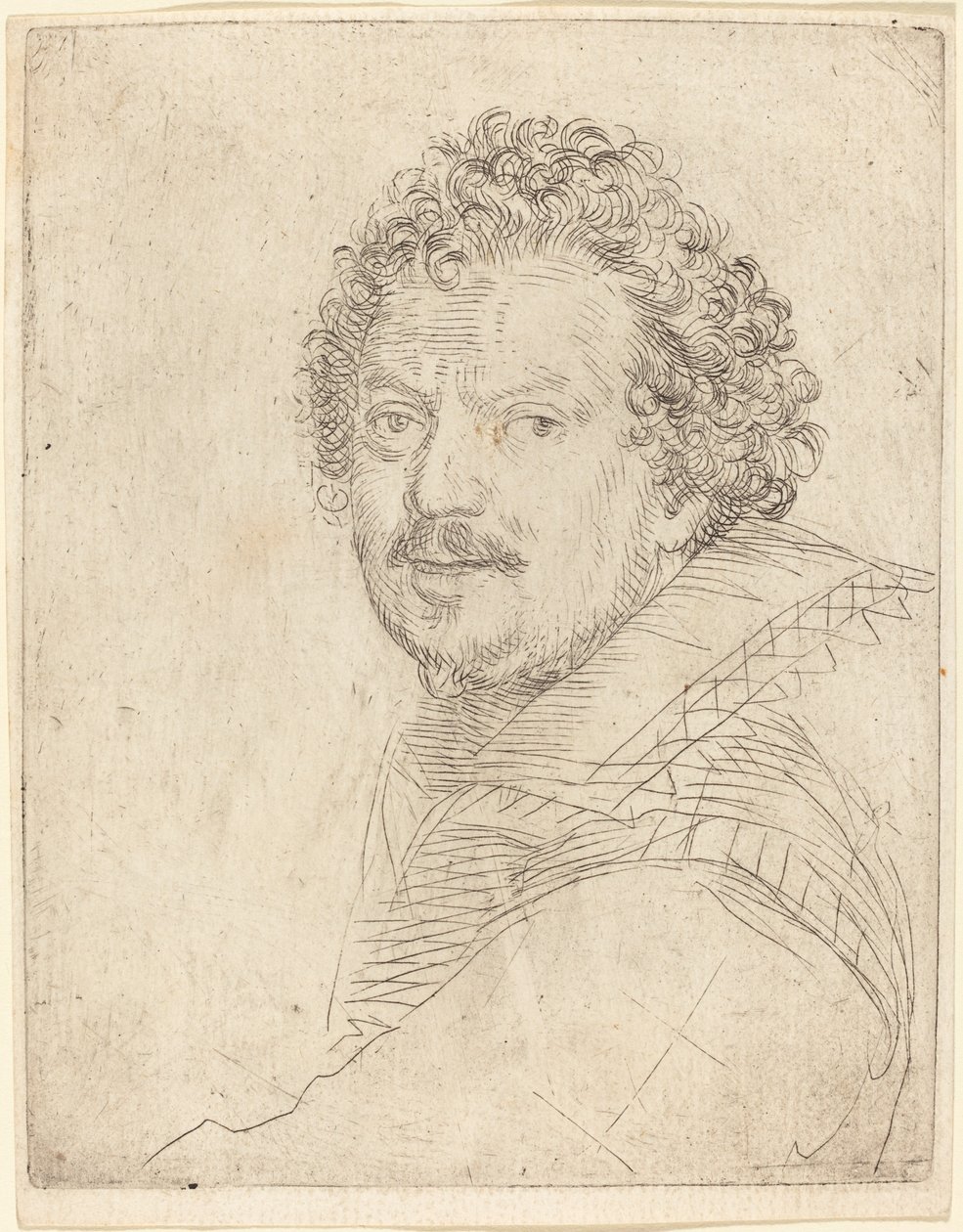 Um homem com bigode e cavanhaque, virado para a frente de Ottavio Leoni