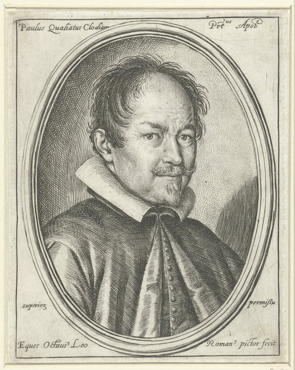 Retrato do compositor Paolo Quagliati c. 1555-1628, 1623 de Ottavio Maria Leoni