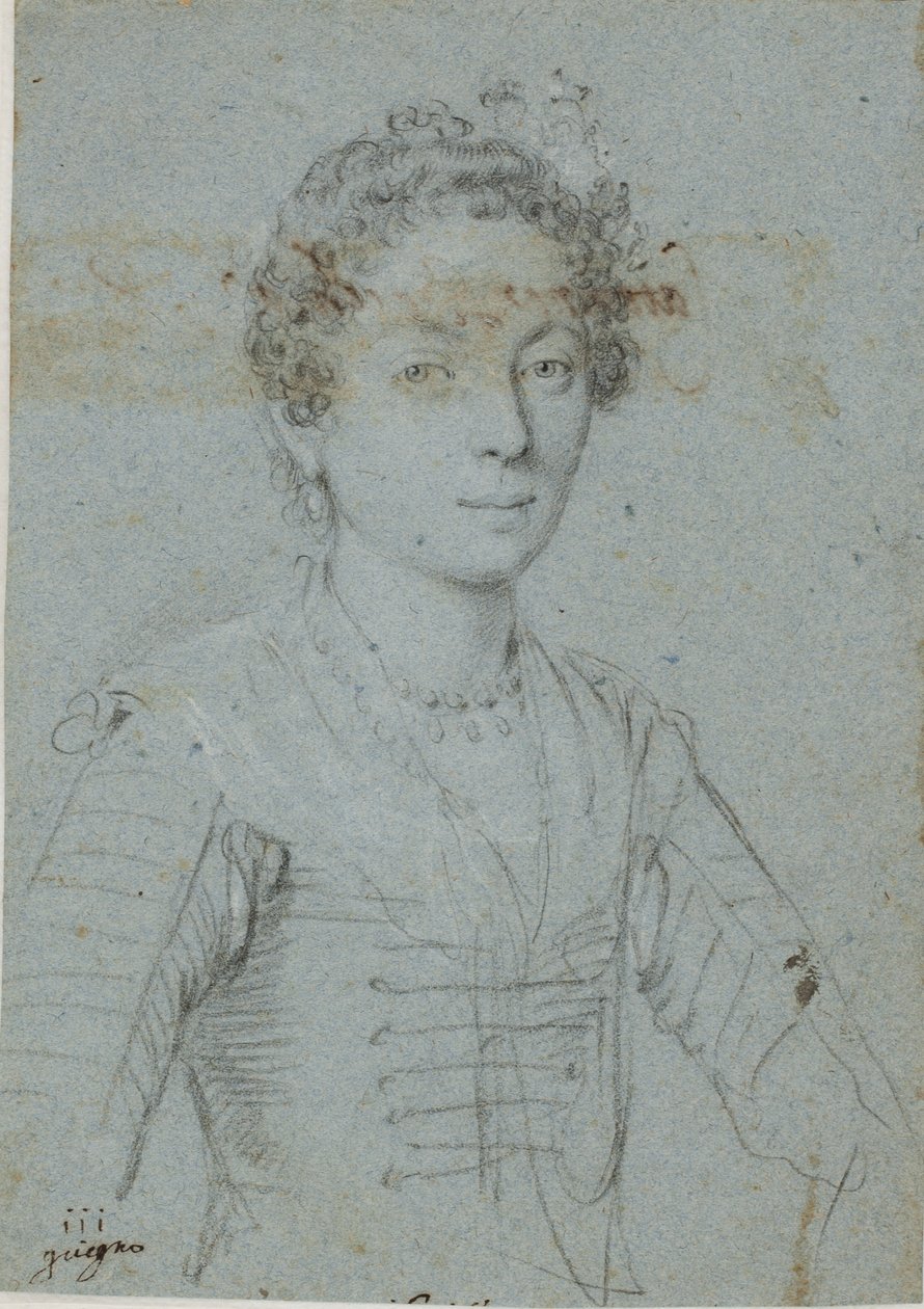 Retrato de uma mulher, metade do comprimento de Ottavio Mario Leoni