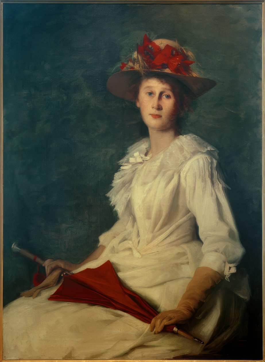 Helene Roederstein com guarda-chuva de Ottilie Roederstein
