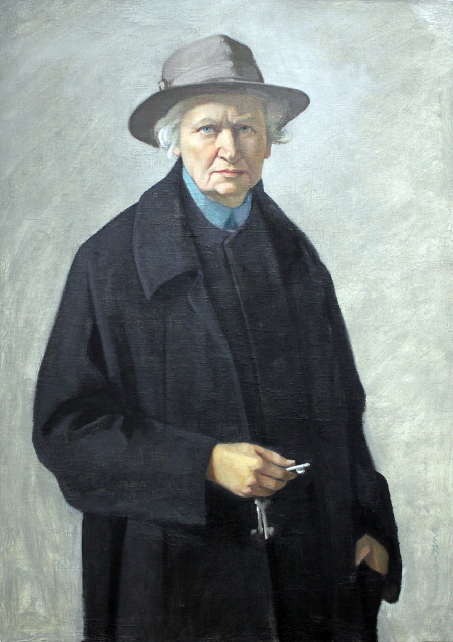 Auto-retrato com chaves de Ottilie Roederstein