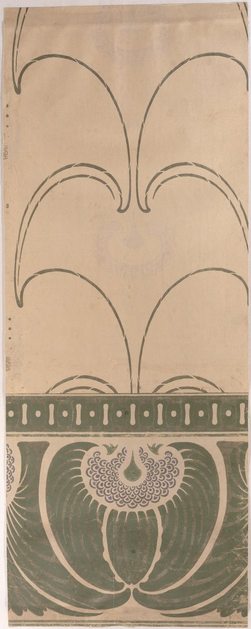 Design de papel de parede de Fasau, ca. 1900, fabricado por Tapetenfabrik Engelhard, Mannheim, de Otto Eckmann
