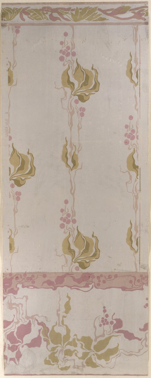 Design de papel de parede Virginia Creeper, 1902, fabricado bei Tapetenfabrik Engelhard, Mannheim, de Otto Eckmann