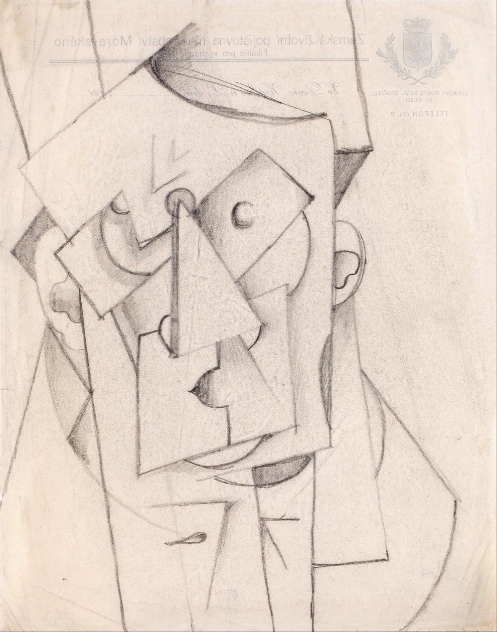 Composição cubista - a cabeça de Otto Gutfreund