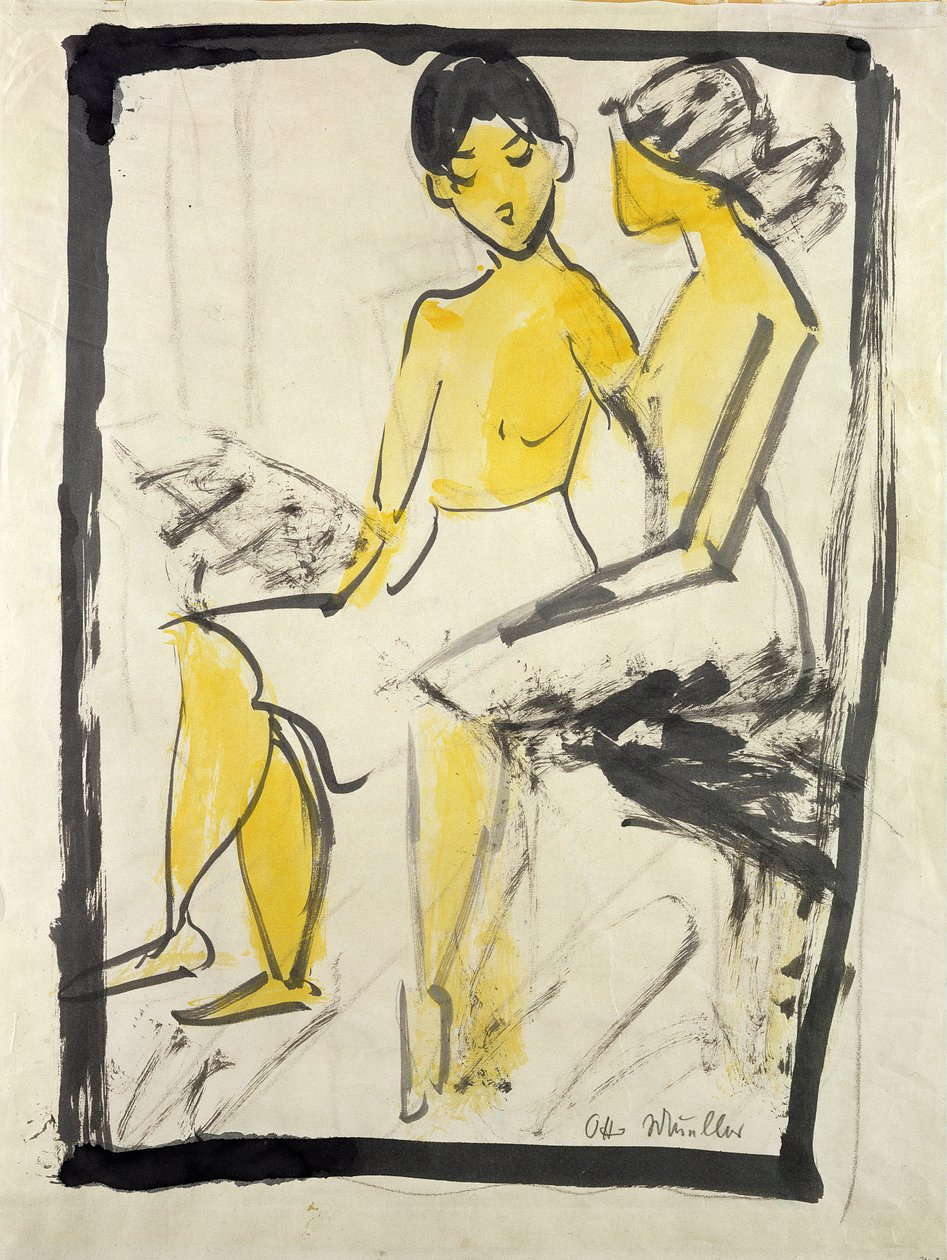 Duas raparigas, c.1911 de Otto Mueller