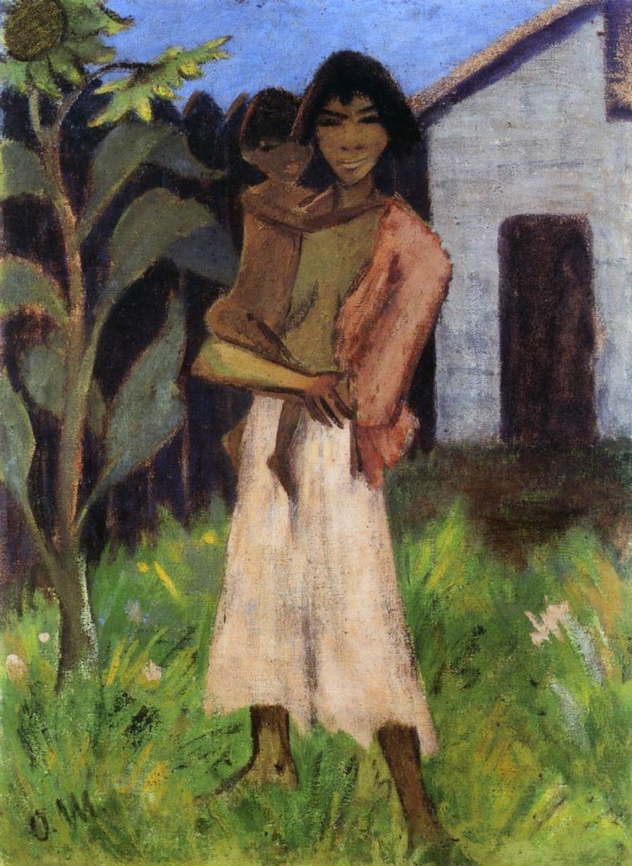 Mãe e Filho, 1927 (têmpera sobre tela) de Otto Mueller