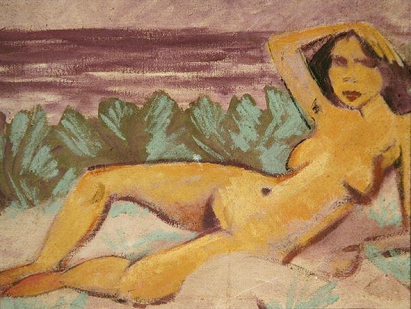 Nu reclinado, c.1914 (ver 178118 para o reto) de Otto Mueller