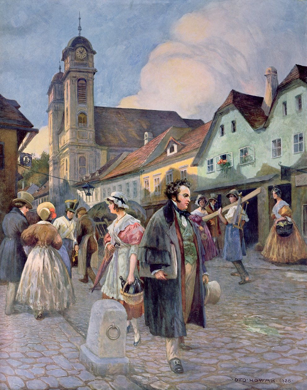 Franz Peter Schubert (1797-1828) em Liechtenthal, 1928 de Otto Robert Nowak