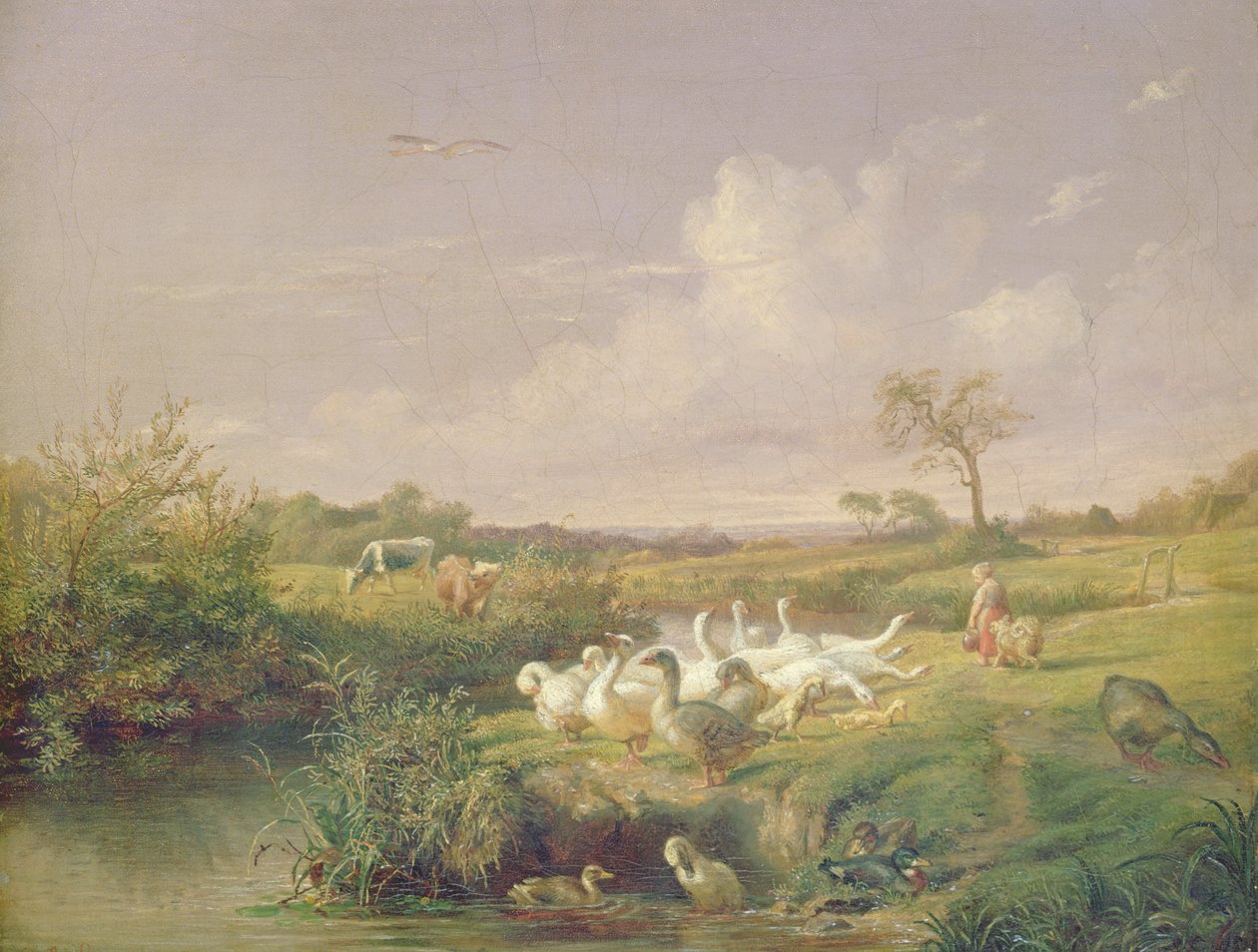 Gansos Pastando, 1854 de Otto Speckter