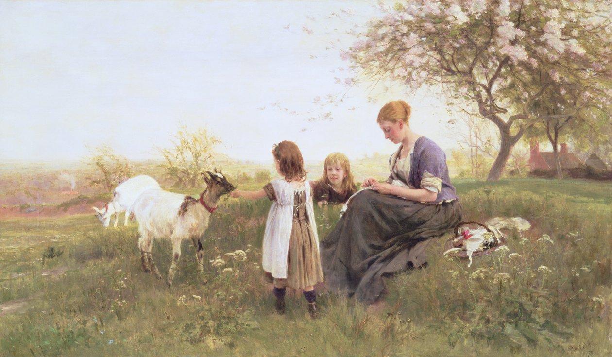 Alimentando as Cabras, 1870 de Otto Weber