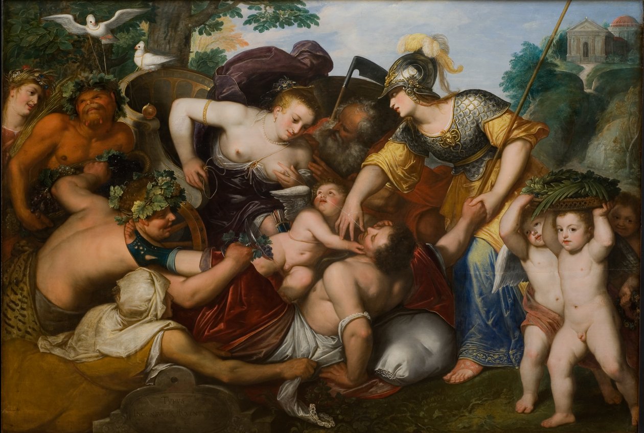 Alegoria das tentações da juventude, 1648 de Otto van Veen