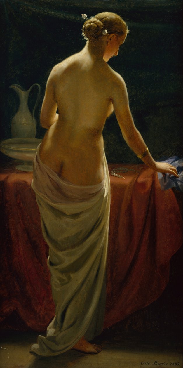 Uma dama nua em seu banheiro de Otto Bache