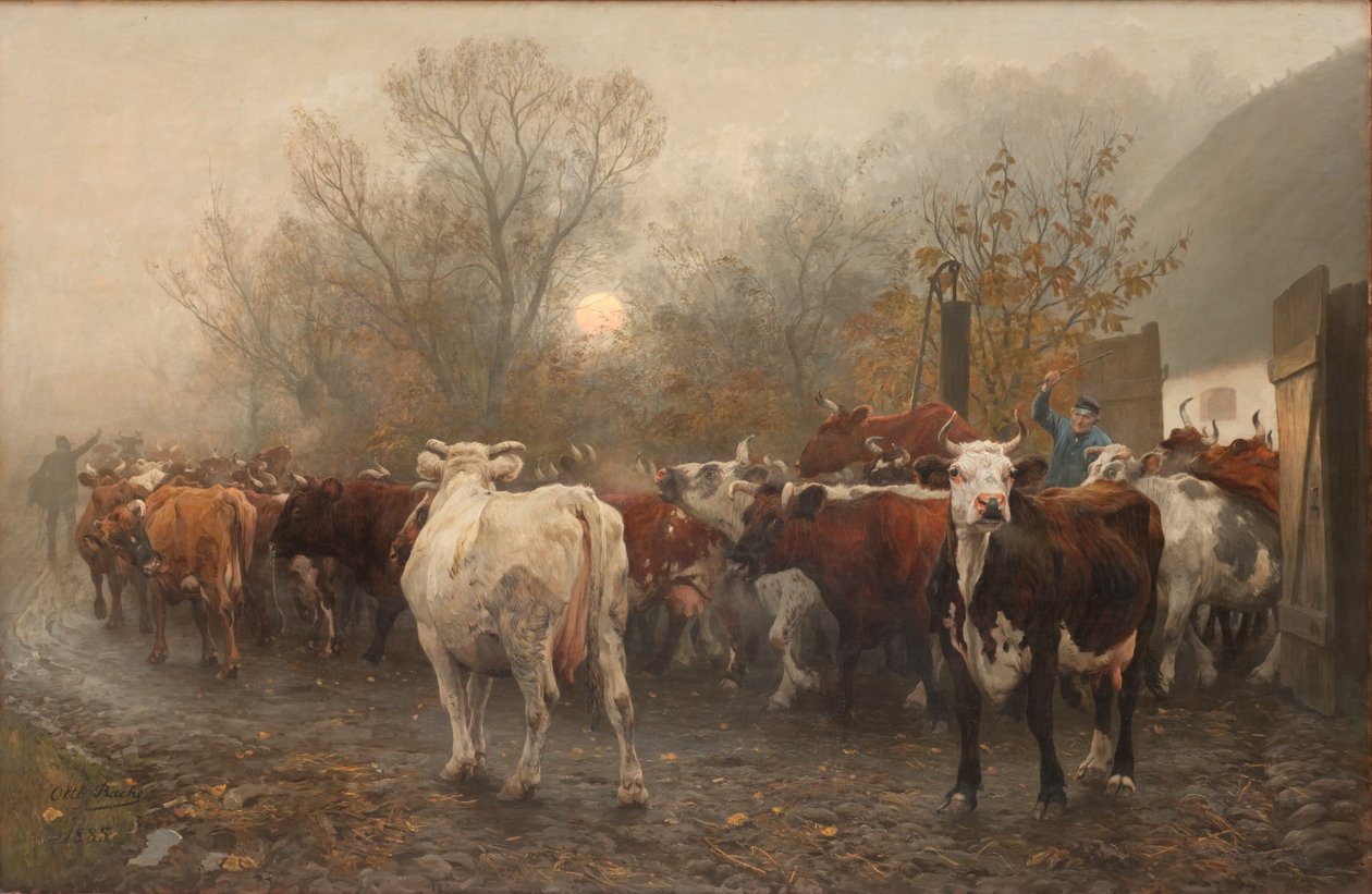 Tirando as vacas da casa de vacas de Otto Bache