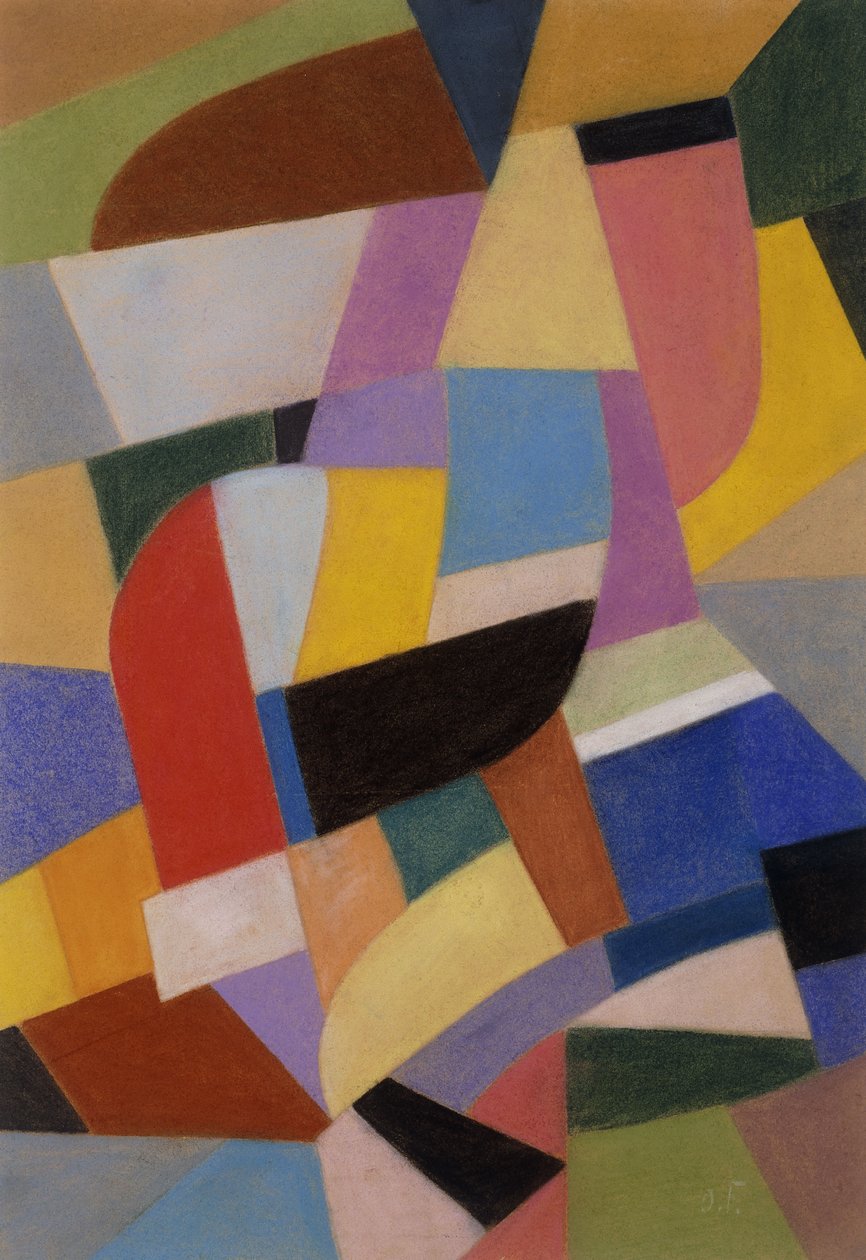 Composição; Komposition, c.1935-1937 (pastel sobre papel) de Otto Freundlich