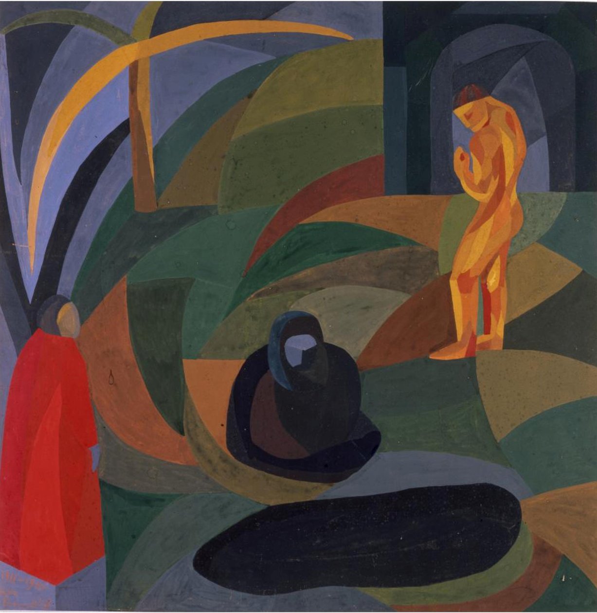 Composição com três figuras, 1911-1941. de Otto Freundlich