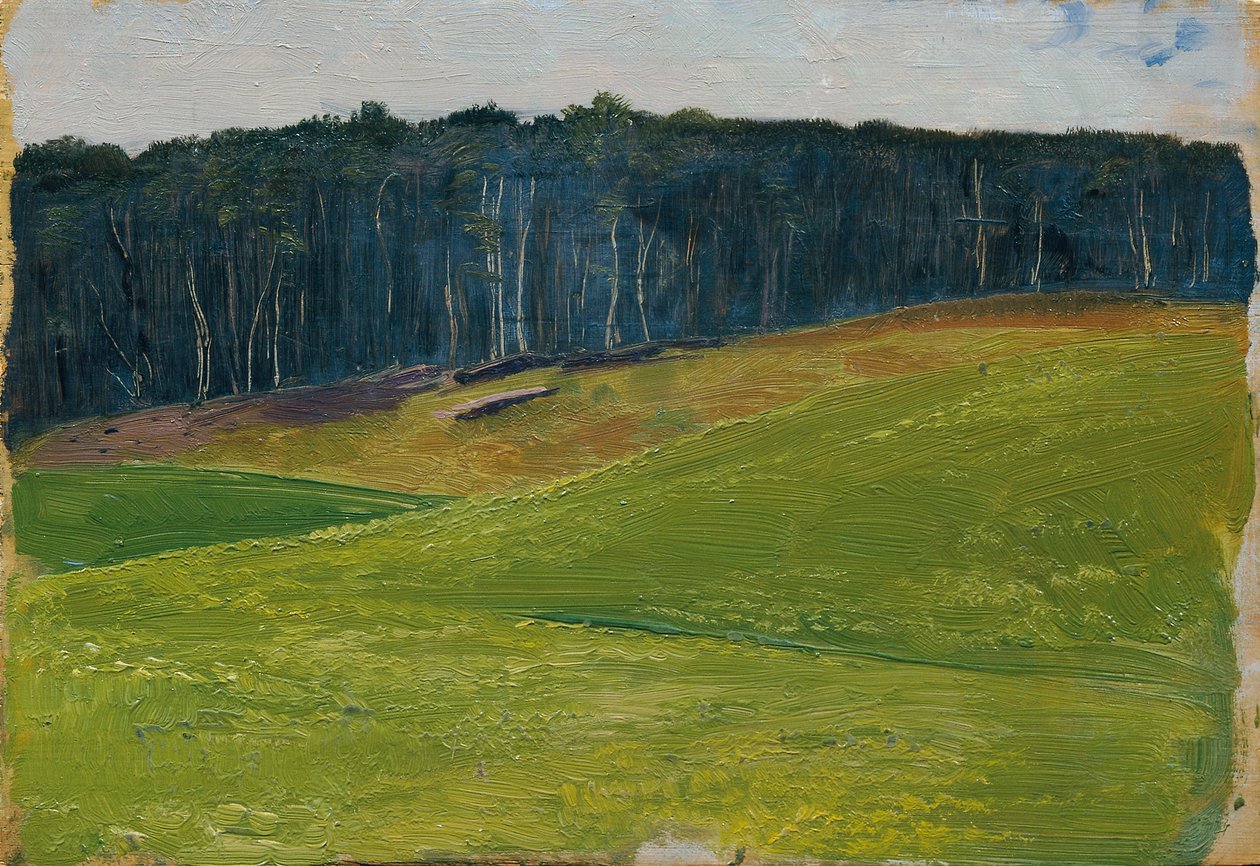 Prado verde claro contra slisère de floresta escura de Otto Friedrich