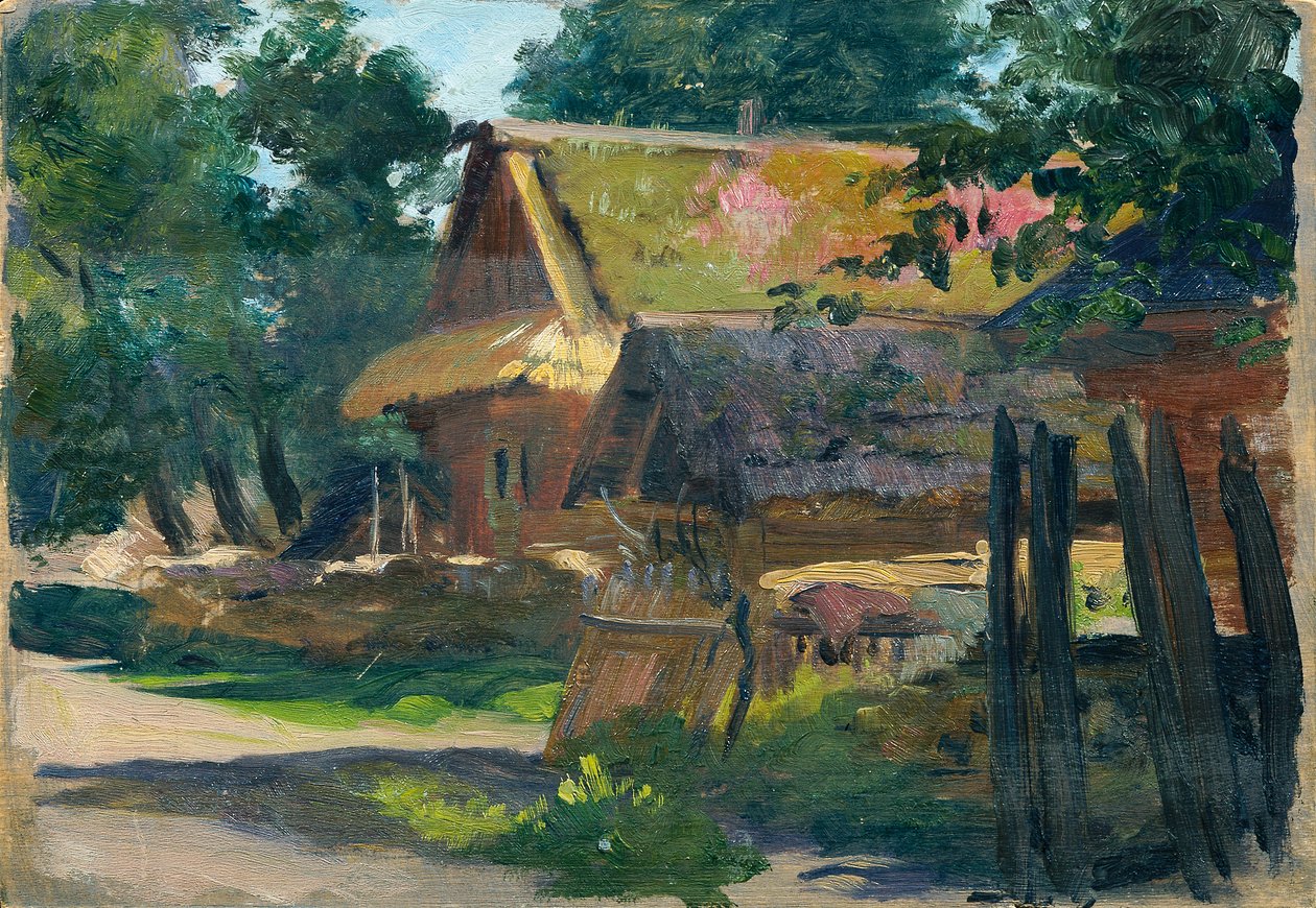 Duas cabanas agrícolas de colmo de Otto Friedrich