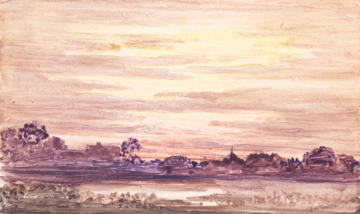Pôr do sol após a tempestade, c. 1900. de Otto Gaertner