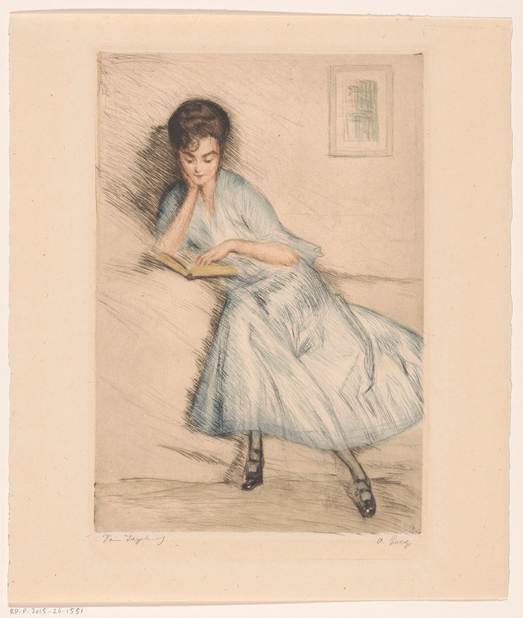 Mulher leitora de Otto Goetze (signed by artist)