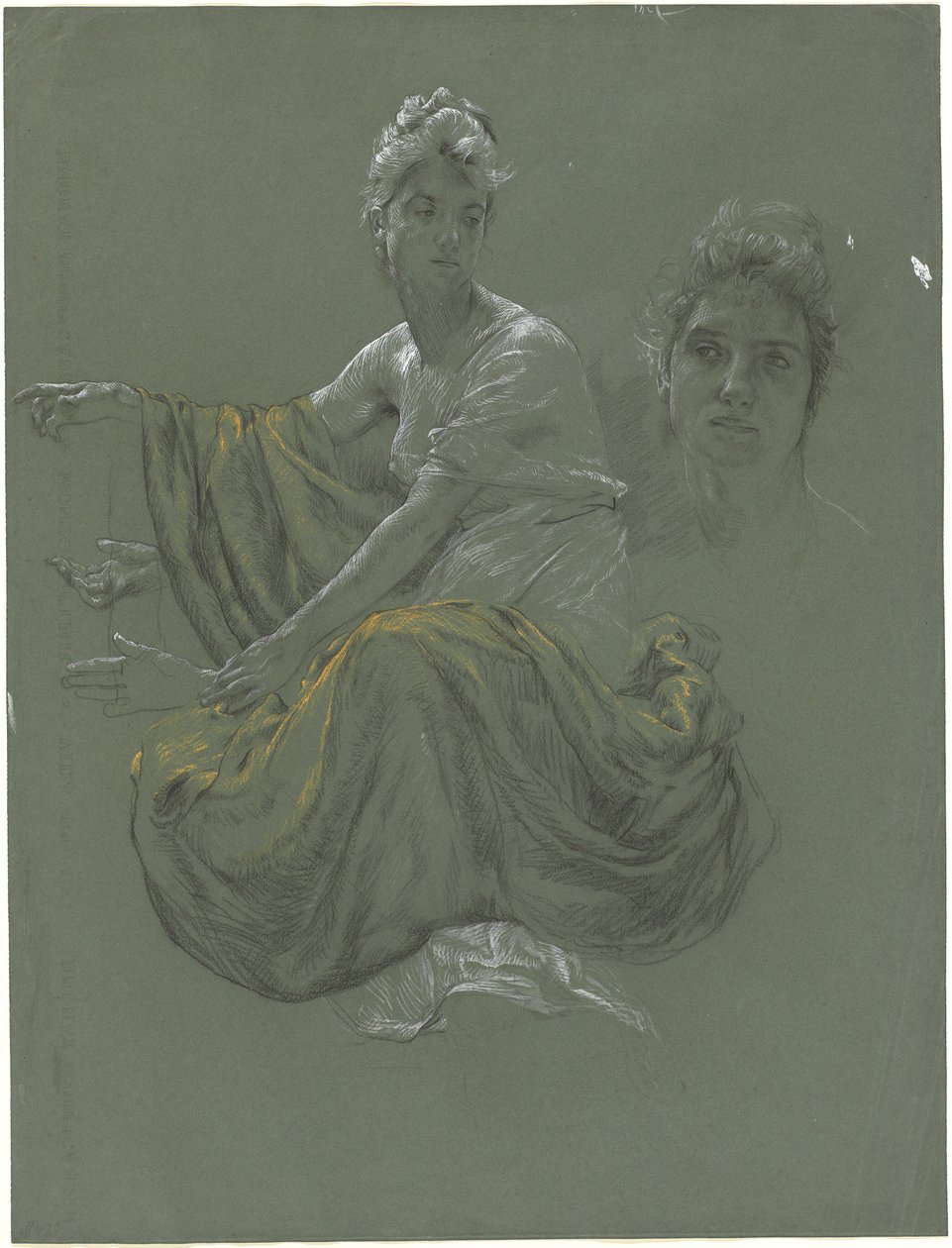 Mulher jovem elegante em cortinas clássicas de Otto Greiner
