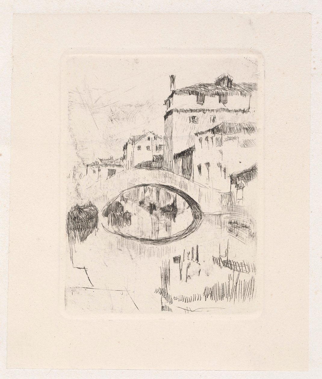 Ponte no luar, final do século XIX-início do século XX. de Otto H. Bacher