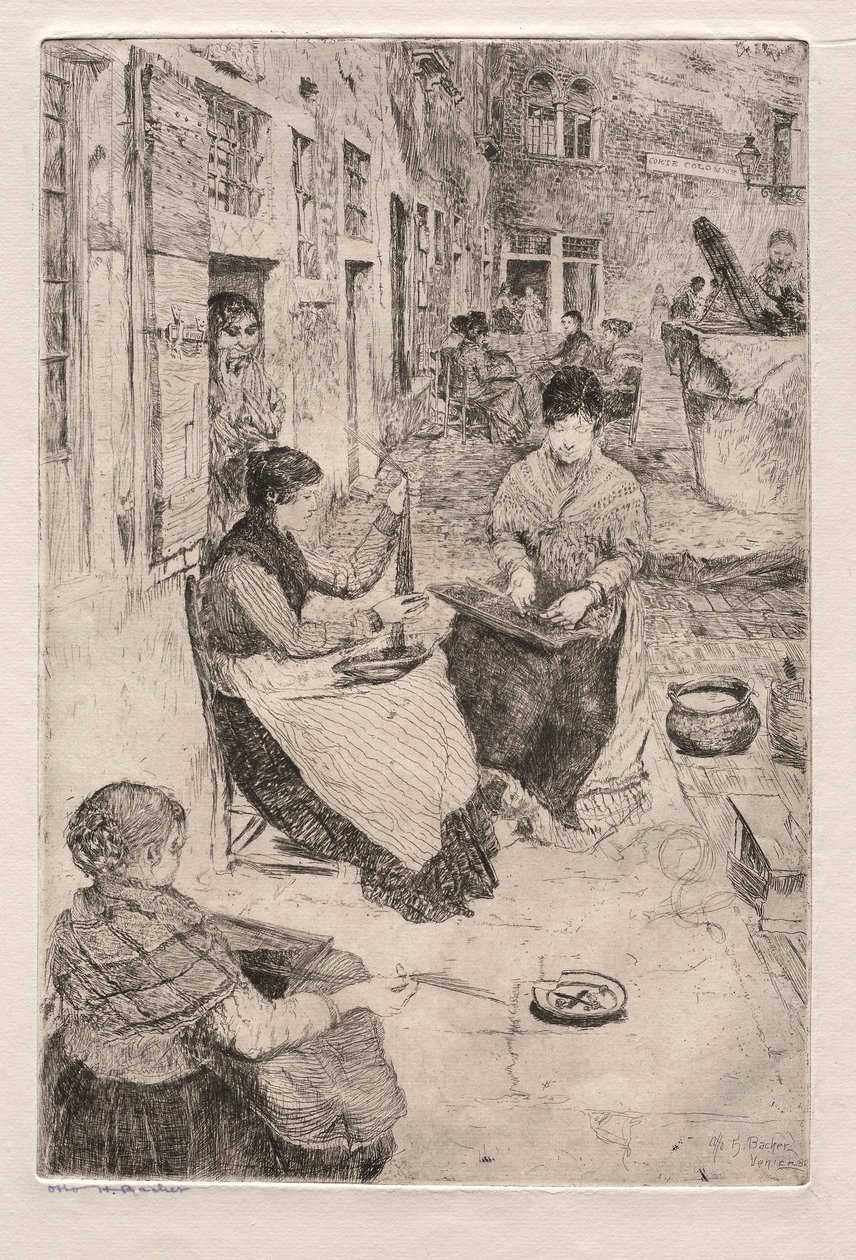 Gravuras de Veneza: Bead Stringers, 1882. de Otto H. Bacher