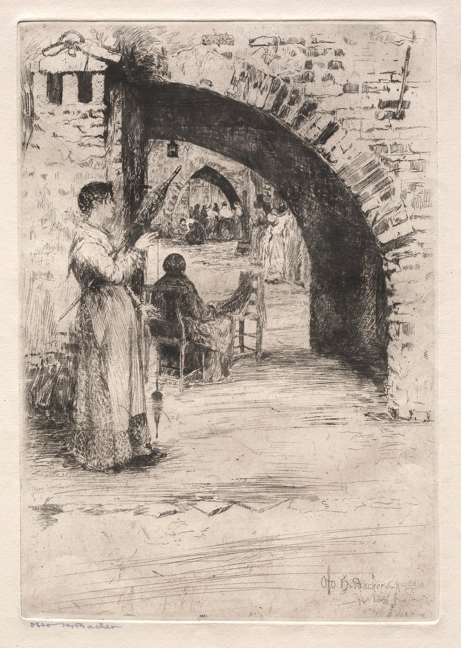 Gravuras de Veneza: Net Makers, 1881. de Otto H. Bacher