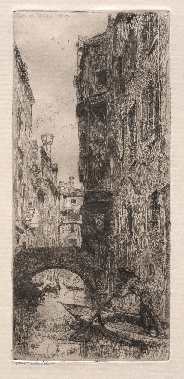 Gravuras de Veneza: Ponte del Pistor, Veneza, 1880. de Otto H. Bacher