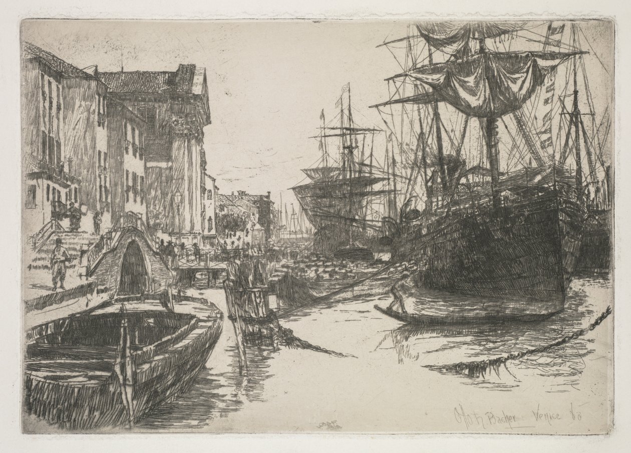Fundações do Zattere, 1880. de Otto H. Bacher