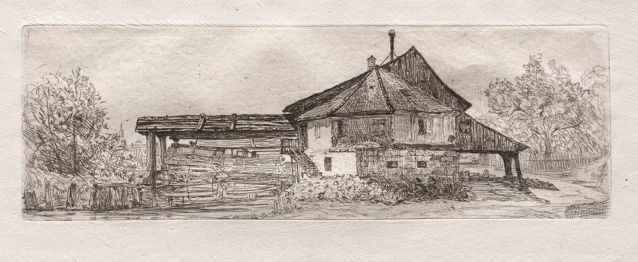 Antigo moinho no Danúbio, 1879. de Otto H. Bacher