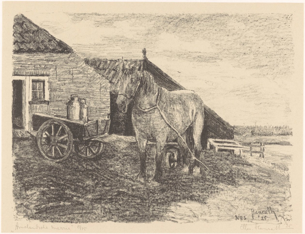 Égua Ameland (título original no objeto) de Otto Hanrath (signed by artist)