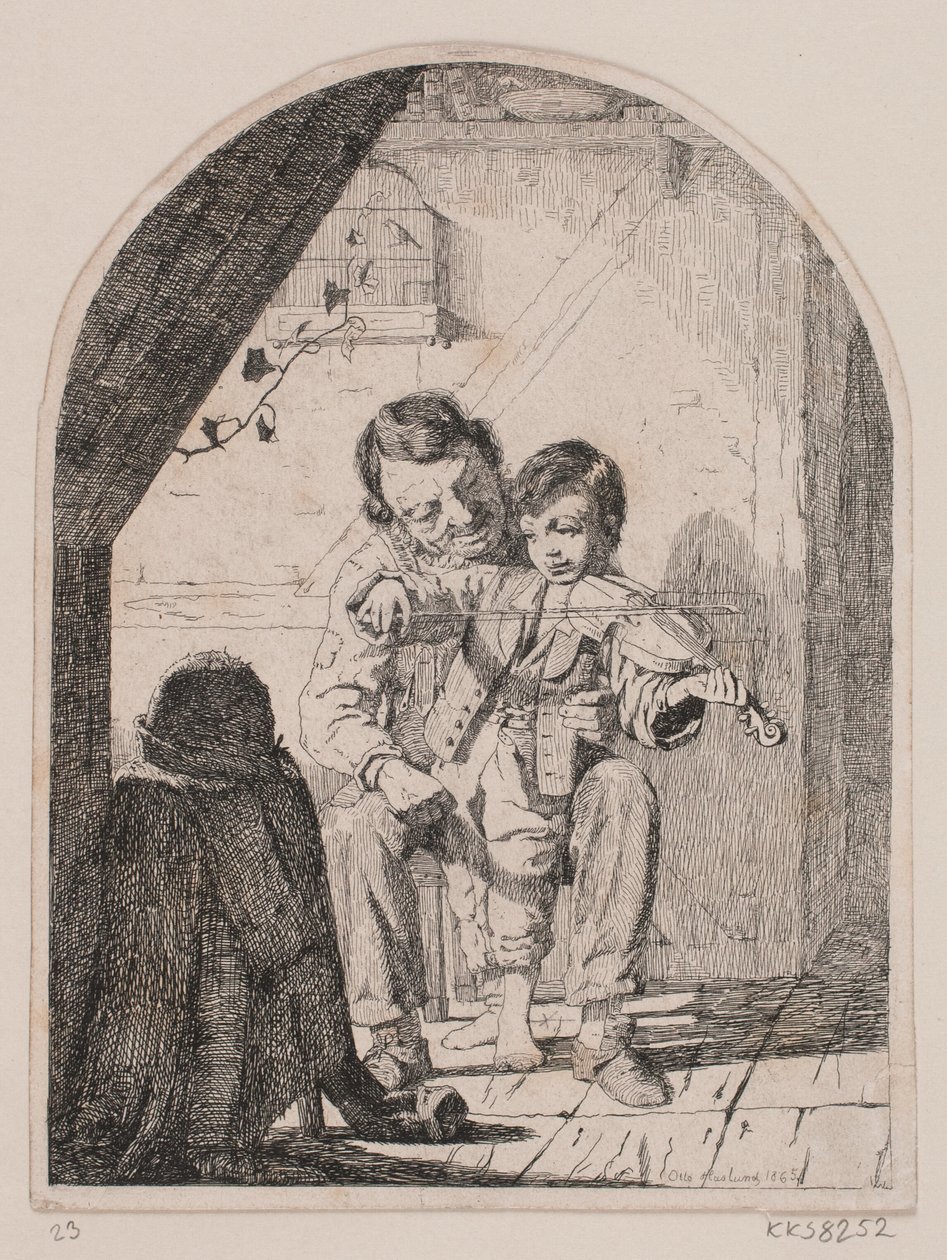 O menino aprende a tocar violino de Otto Haslund