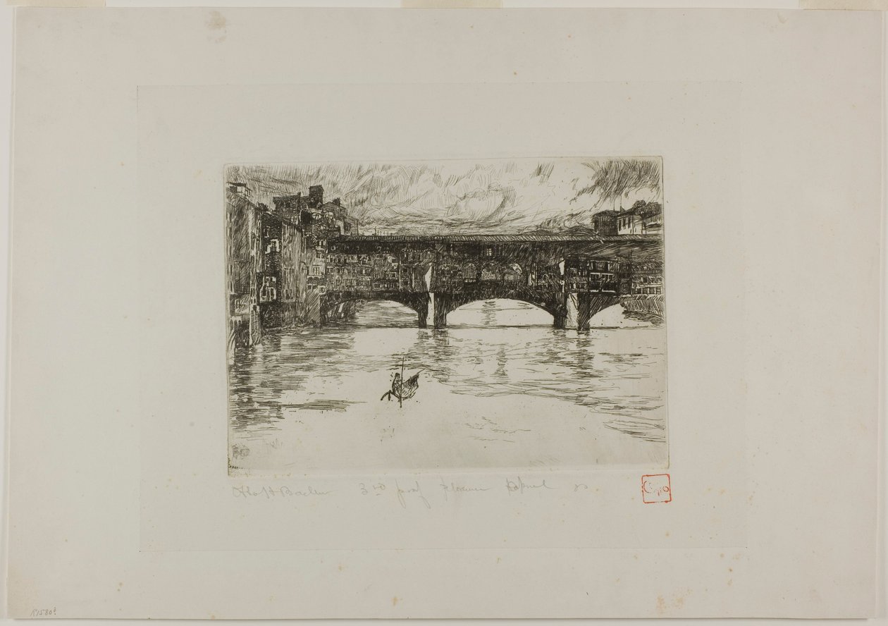 Ponte Vecchio, placa destruída de Otto Henry Bacher