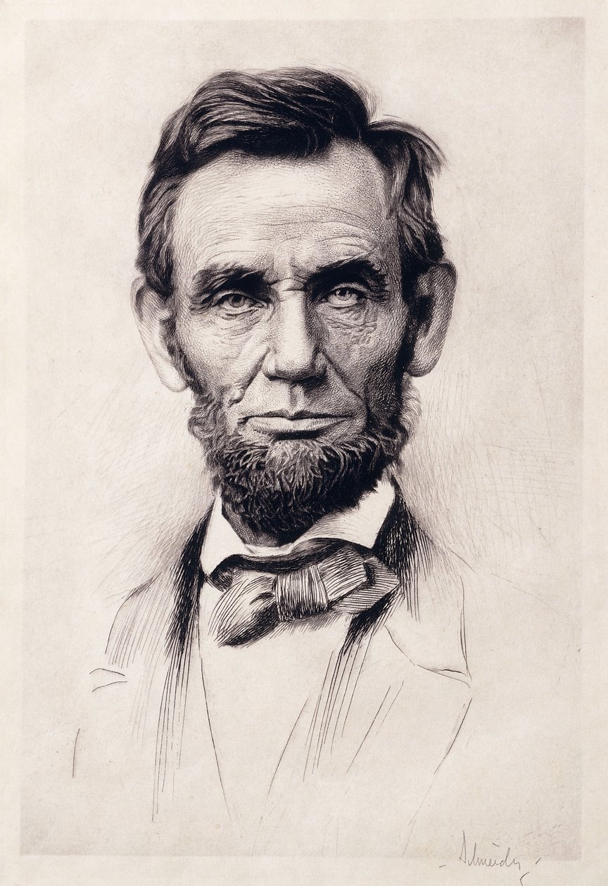 Retrato de Lincoln (gravura) de Otto Henry Schneider
