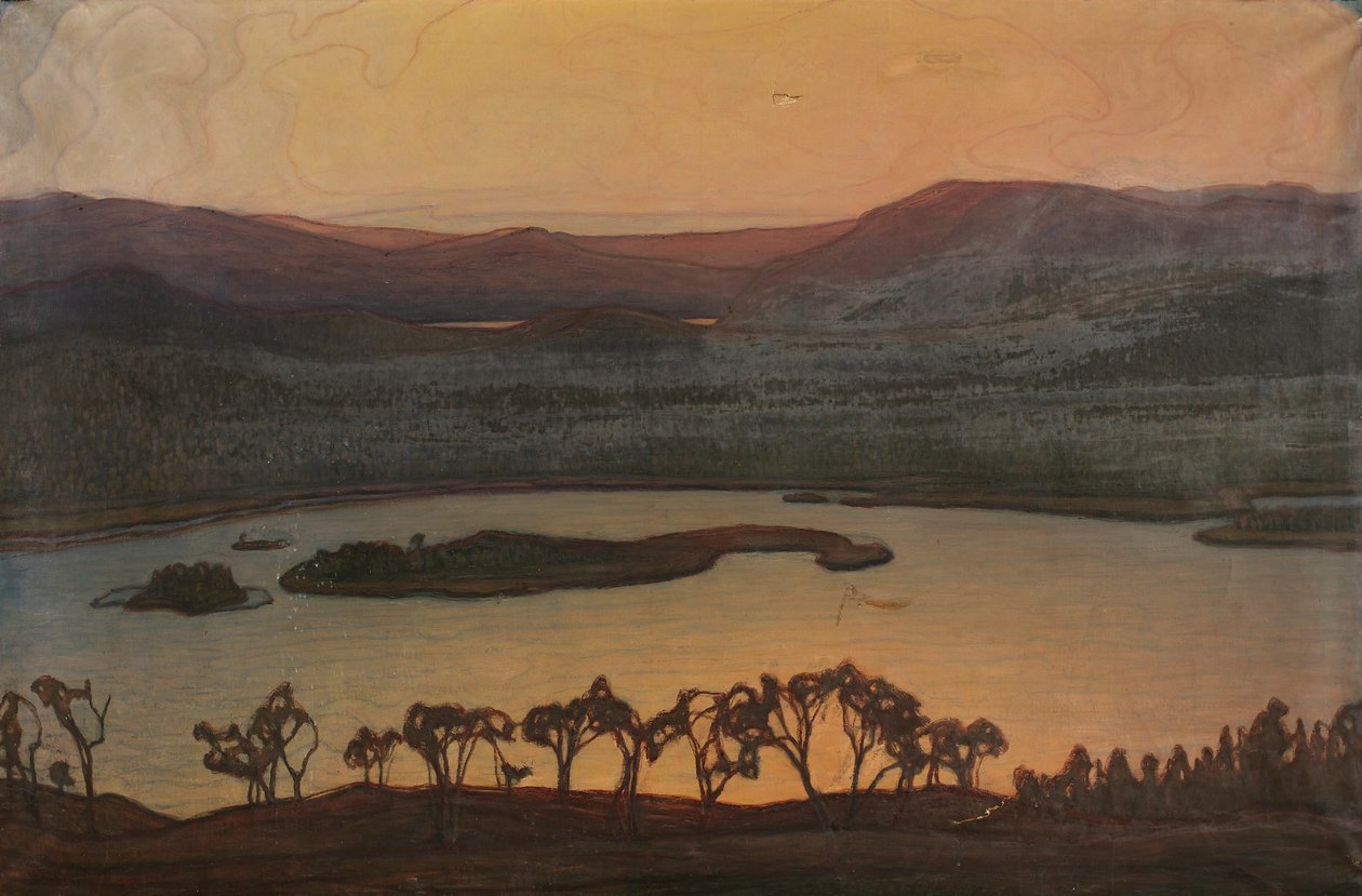Vista sobre o Lago Aerran de Otto Hesselbom